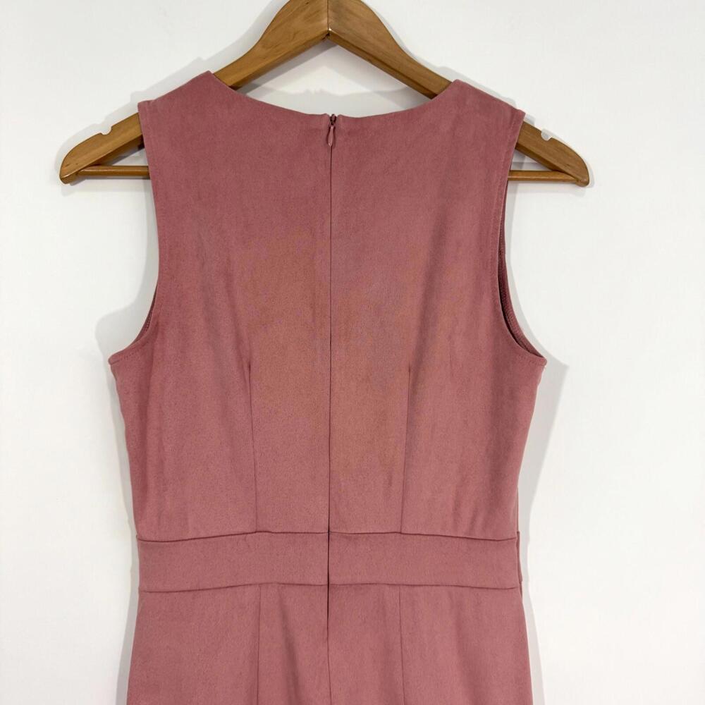 Lascana Women’s Size 6 Small Solid Pink Faux Suede Fitted Sheath Mini Dress - Picture 8 of 10